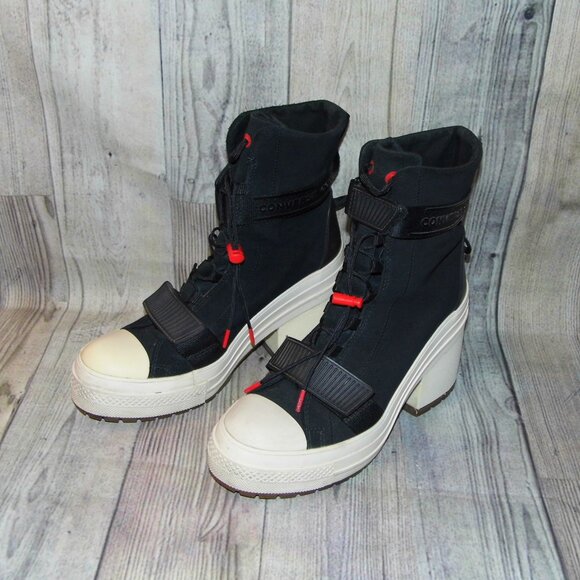 CONVERSE Chuck Taylor All Star GR82 Extra-High Black Egret Boots Womens 8.5 - Picture 3 of 7